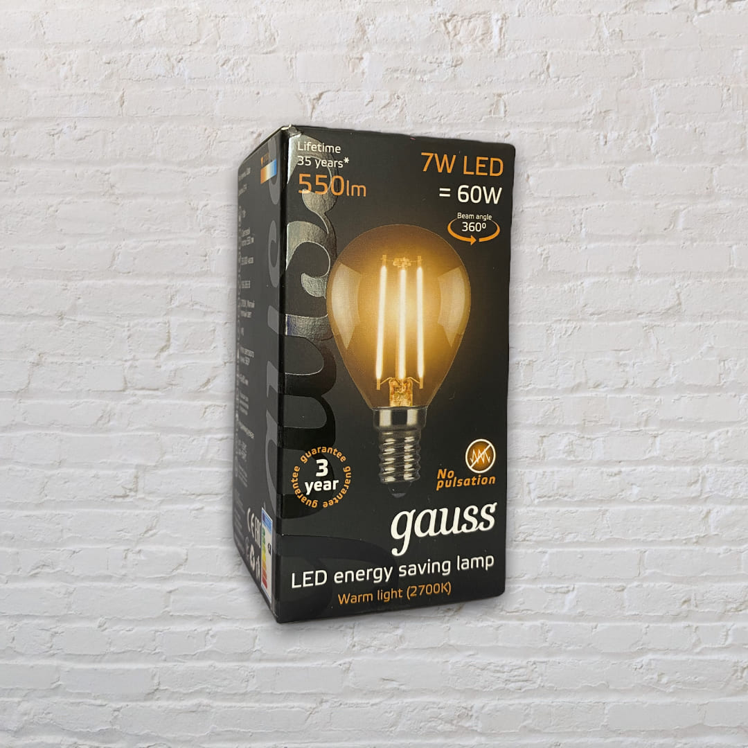 Лампа Gauss LED-F Globe 7w/2700K E14