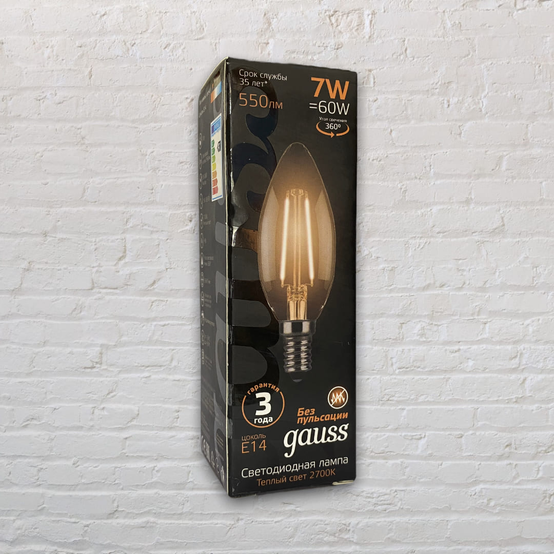 Лампа Gauss LED-F Candle 7w/2700K E14
